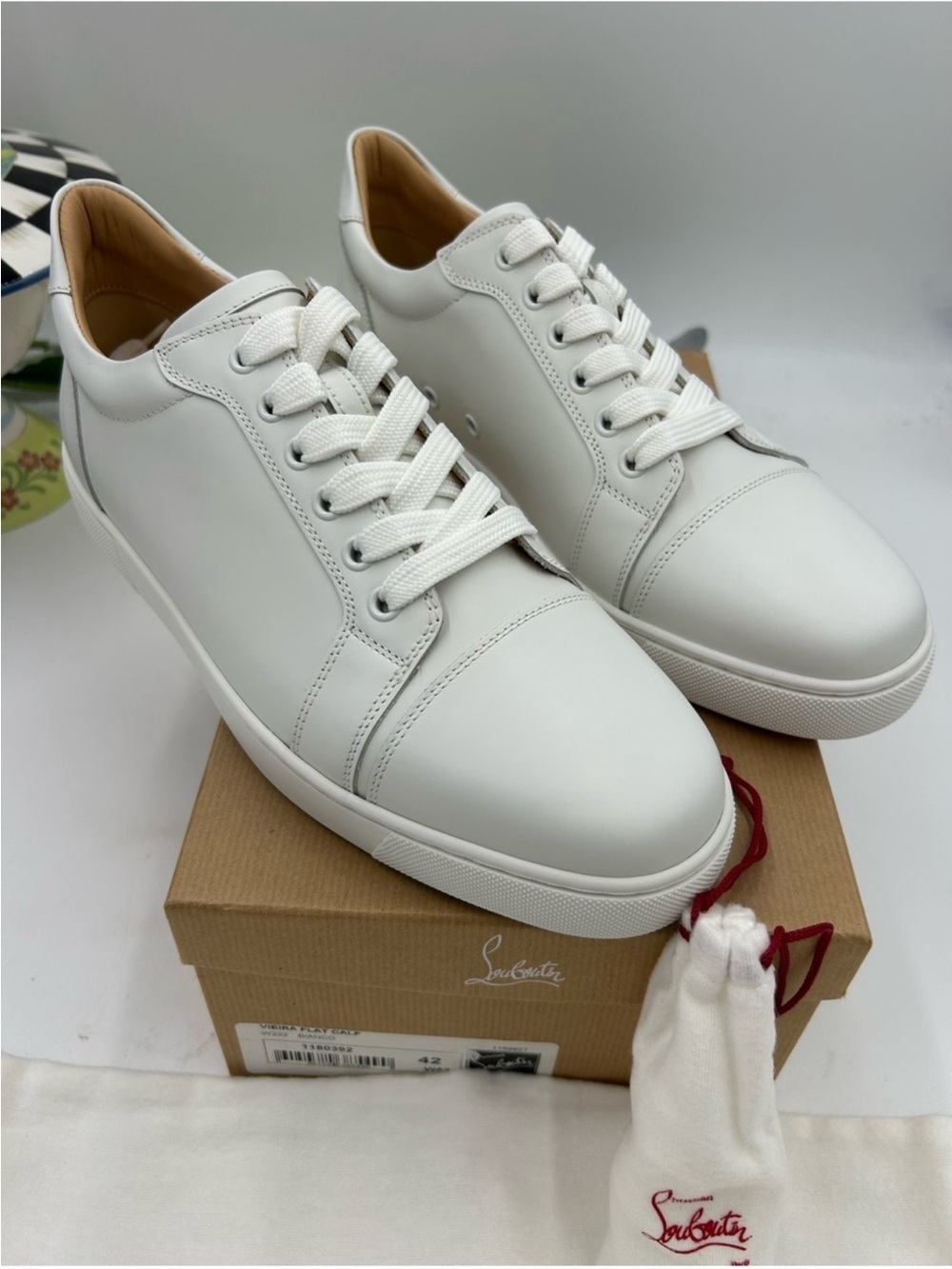 Men’s Christian Louboutin VIERA calf leather sneakers size 42 made in Italy